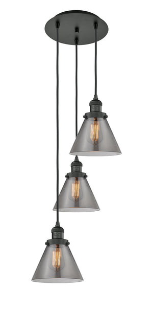 Innovations - 113F-3P-BK-G43 - Three Light Pendant - Franklin Restoration - Matte Black