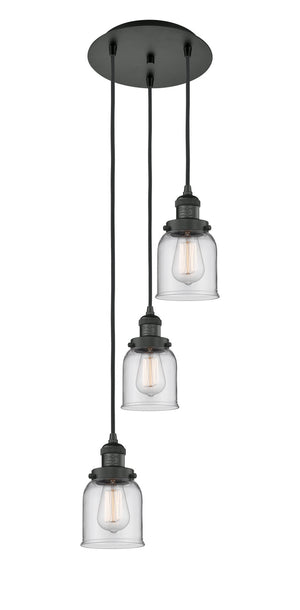 Innovations - 113F-3P-BK-G52 - Three Light Pendant - Franklin Restoration - Matte Black