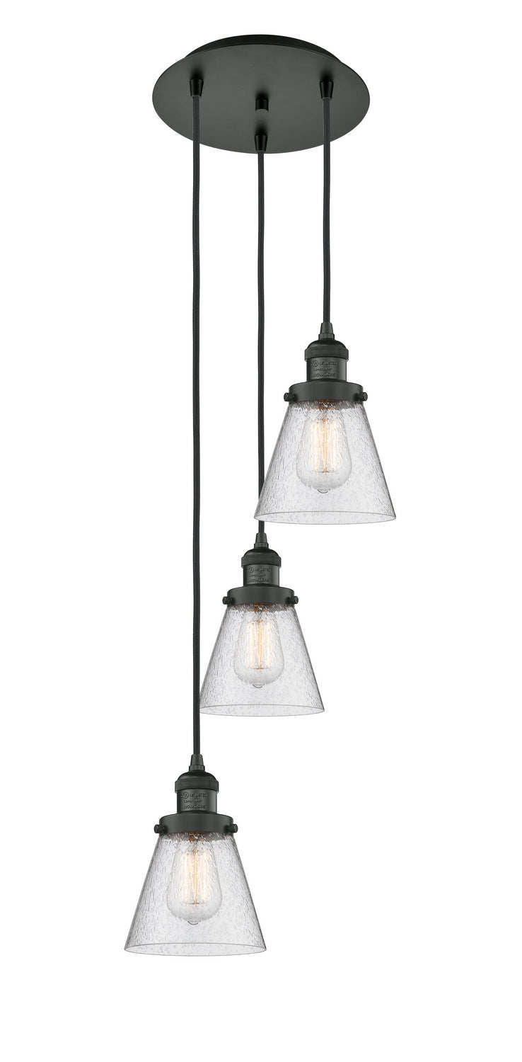 Innovations - 113F-3P-BK-G64 - Three Light Pendant - Franklin Restoration - Matte Black