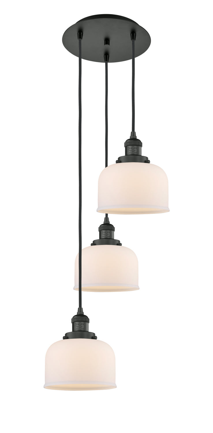 Innovations - 113F-3P-BK-G71 - Three Light Pendant - Franklin Restoration - Matte Black