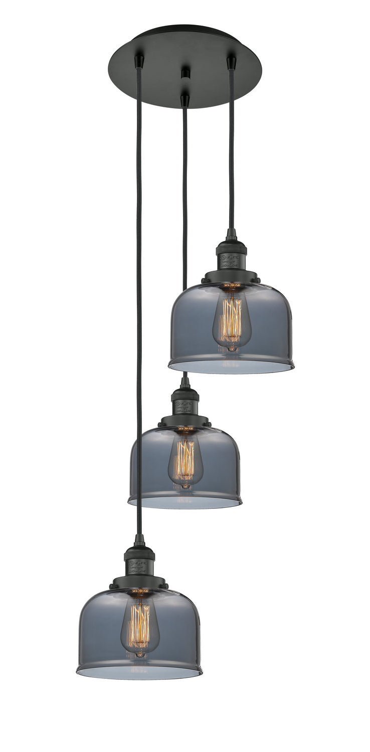 Innovations - 113F-3P-BK-G73 - Three Light Pendant - Franklin Restoration - Matte Black