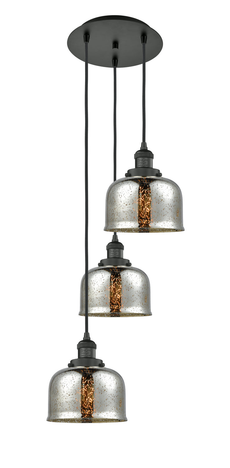 Innovations - 113F-3P-BK-G78 - Three Light Pendant - Franklin Restoration - Matte Black