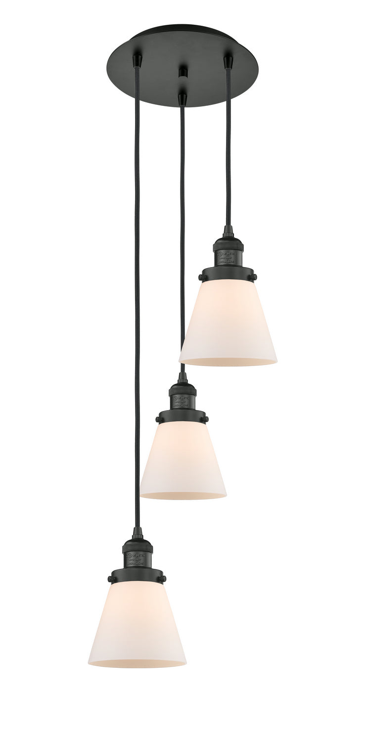 Innovations - 113F-3P-BK-G61 - Three Light Pendant - Franklin Restoration - Matte Black