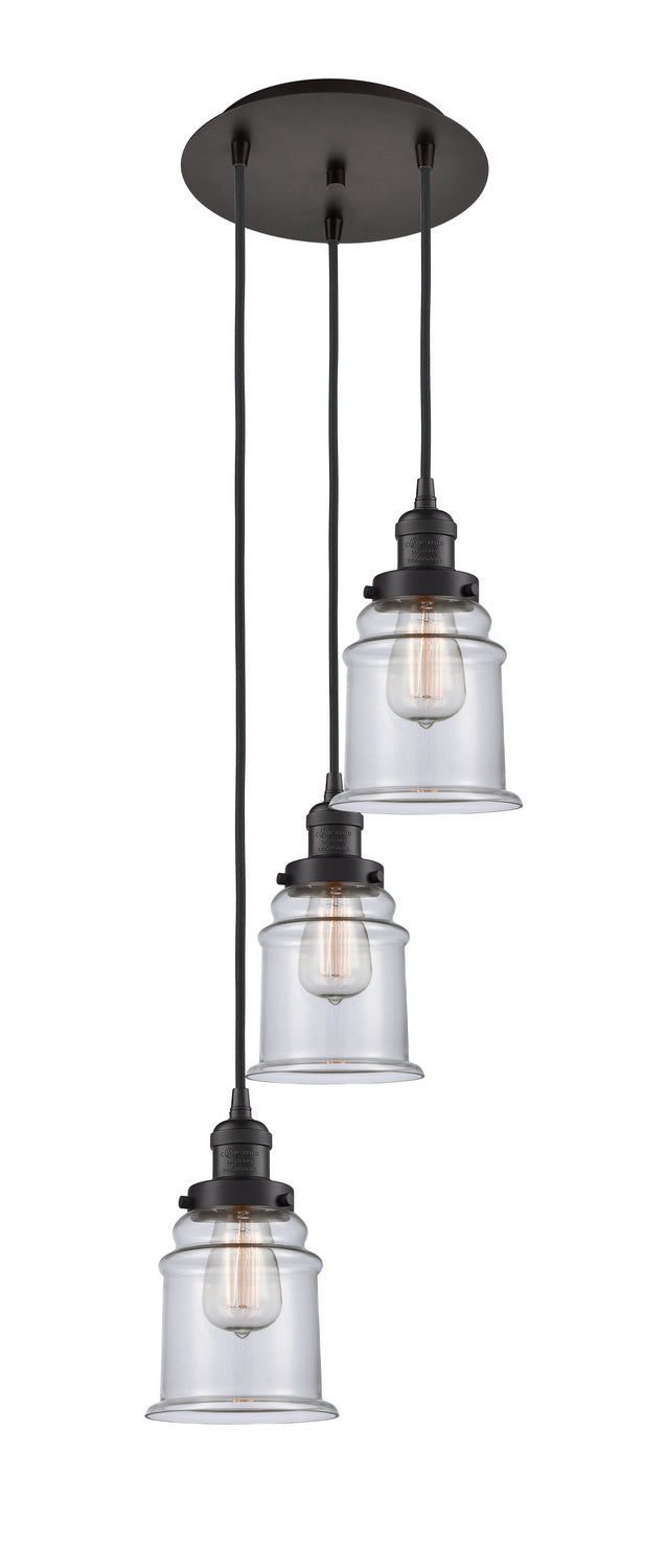 Innovations - 113F-3P-OB-G182 - Three Light Pendant - Franklin Restoration - Oil Rubbed Bronze