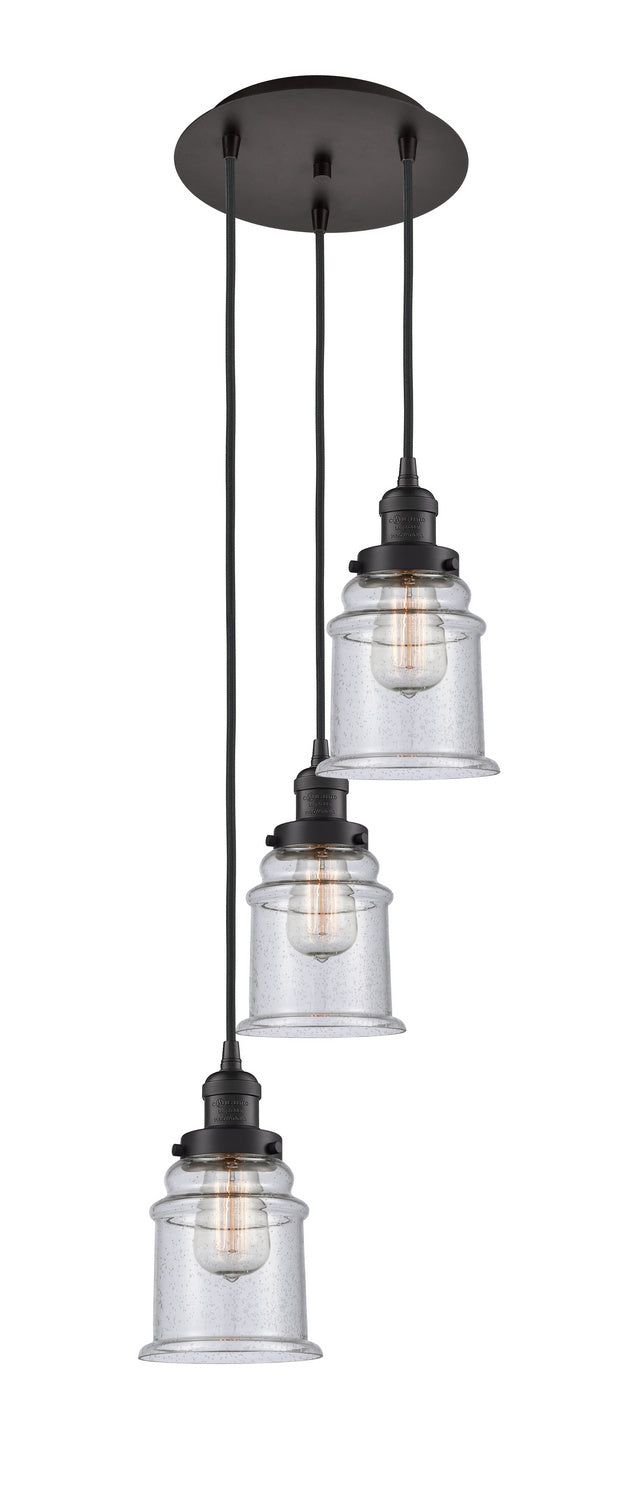 Innovations - 113F-3P-OB-G184 - Three Light Pendant - Franklin Restoration - Oil Rubbed Bronze