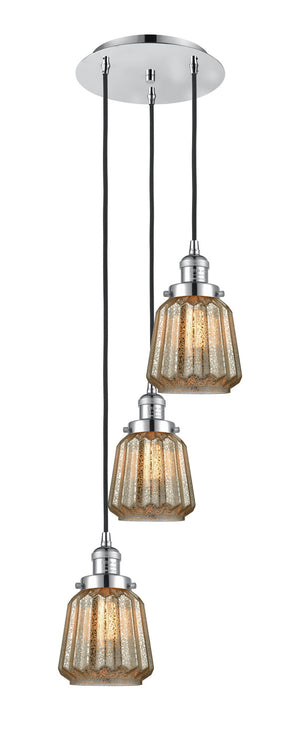 Innovations - 113F-3P-PC-G146 - Three Light Pendant - Franklin Restoration - Polished Chrome