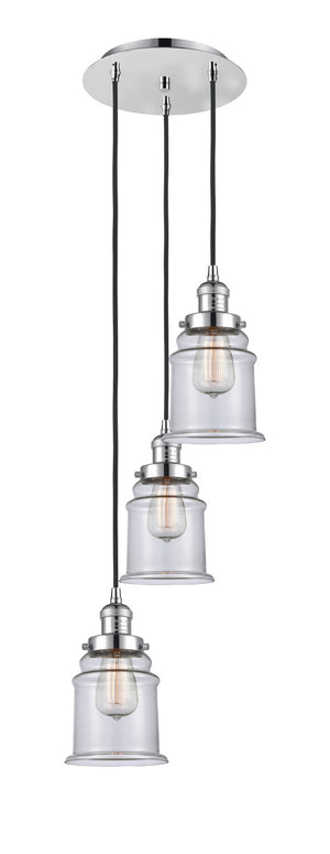 Innovations - 113F-3P-PC-G182 - Three Light Pendant - Franklin Restoration - Polished Chrome