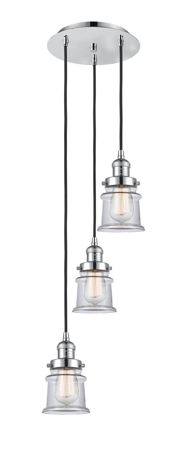 Innovations - 113F-3P-PC-G182S - Three Light Pendant - Franklin Restoration - Polished Chrome