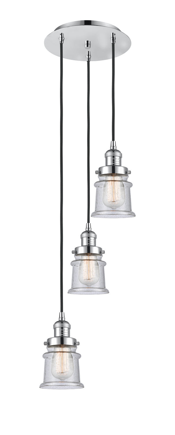 Innovations - 113F-3P-PC-G184S - Three Light Pendant - Franklin Restoration - Polished Chrome