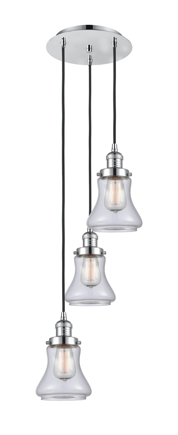 Innovations - 113F-3P-PC-G192 - Three Light Pendant - Franklin Restoration - Polished Chrome