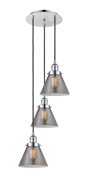 Innovations - 113F-3P-PC-G43 - Three Light Pendant - Franklin Restoration - Polished Chrome