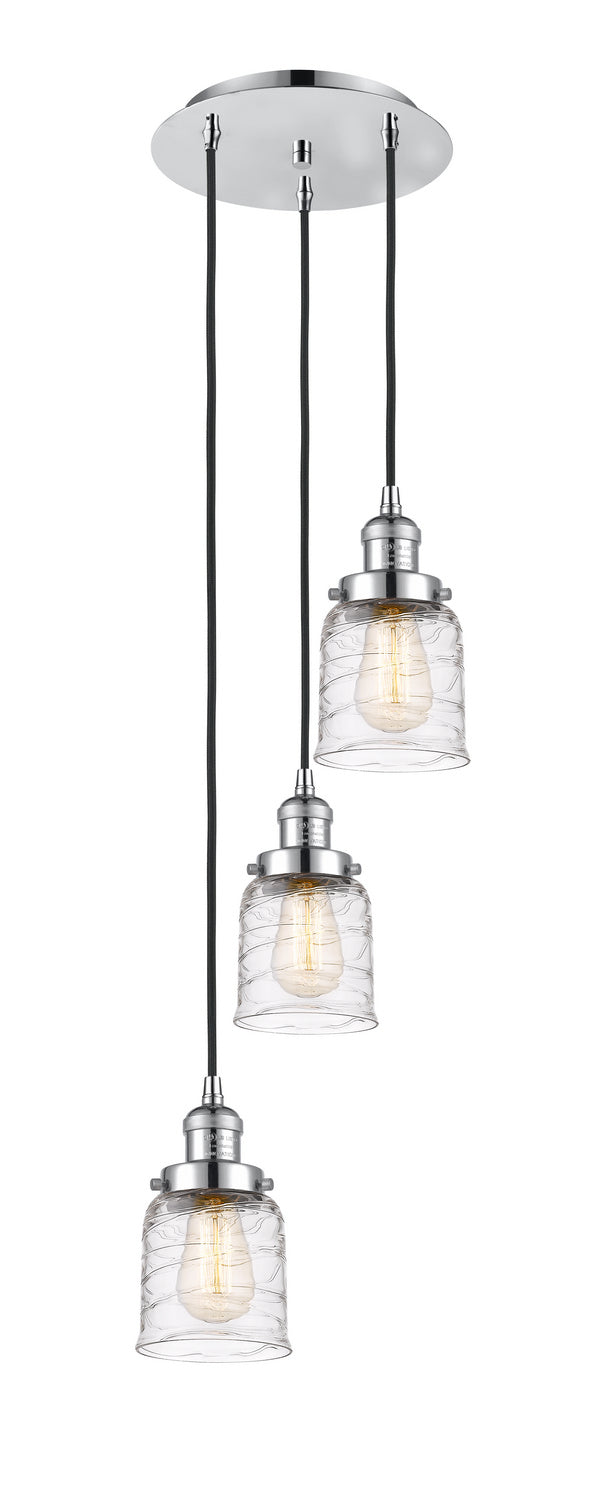 Innovations - 113F-3P-PC-G513 - Three Light Pendant - Franklin Restoration - Polished Chrome