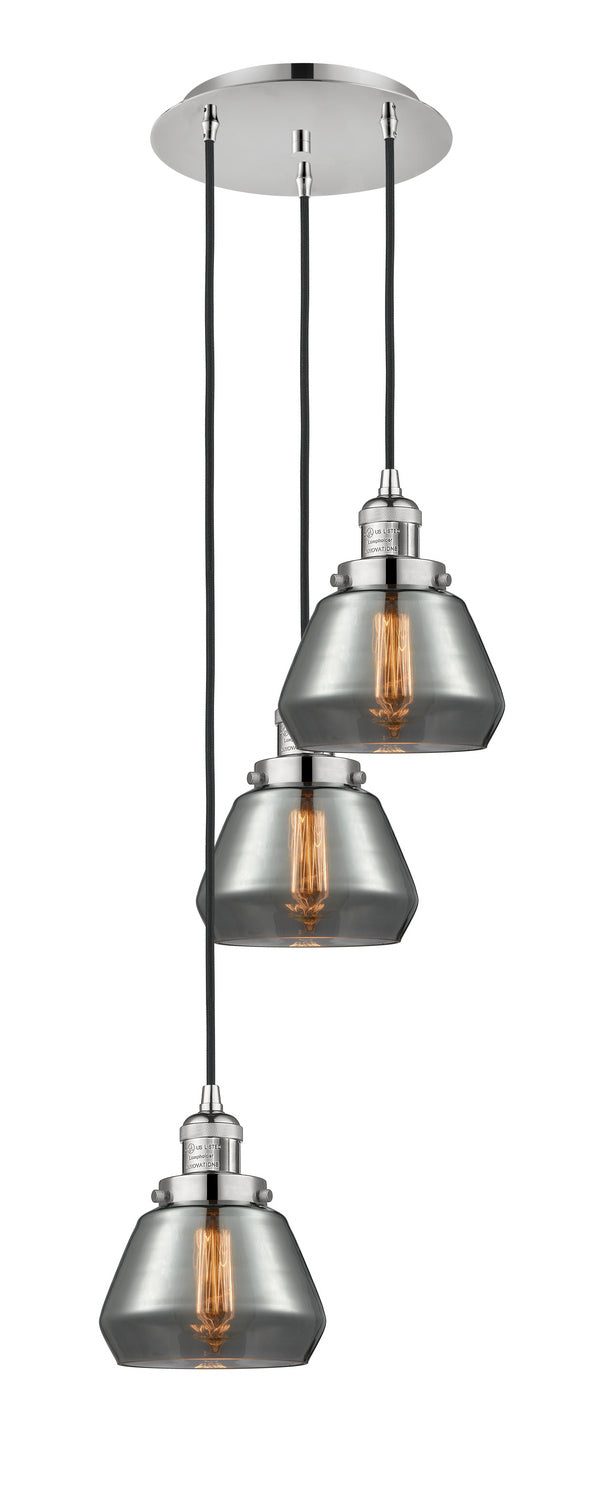 Innovations - 113F-3P-PN-G173 - Three Light Pendant - Franklin Restoration - Polished Nickel