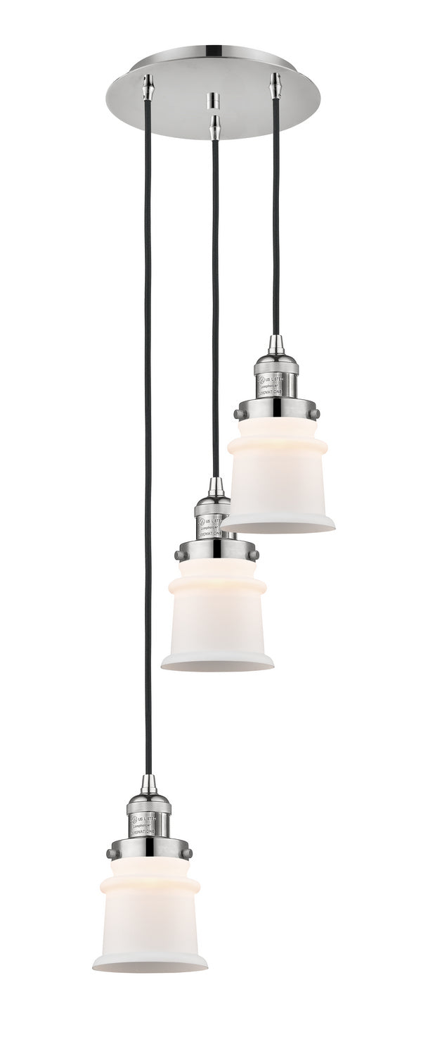 Innovations - 113F-3P-PN-G181S - Three Light Pendant - Franklin Restoration - Polished Nickel