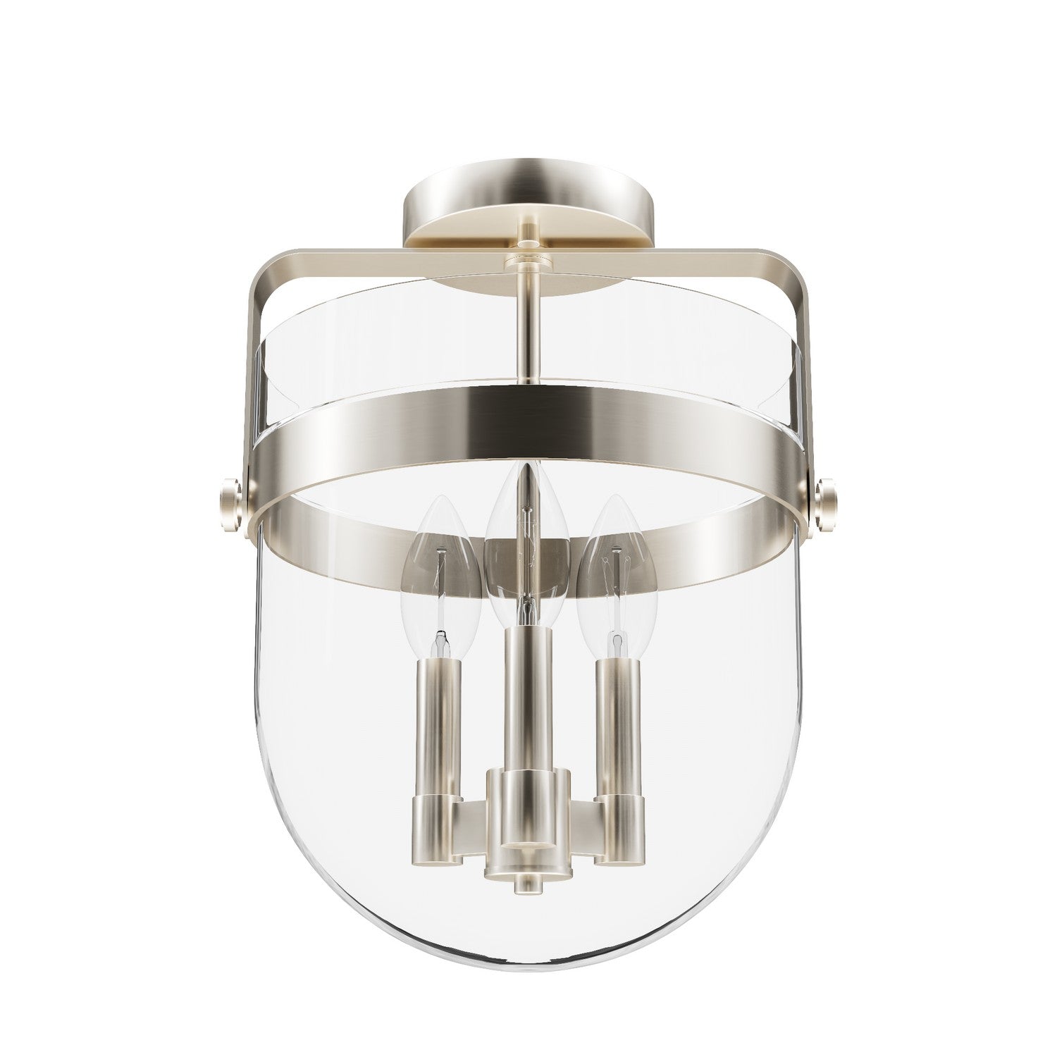 Hunter - 19836 - Three Light Flush Mount - Karloff - Brushed Nickel