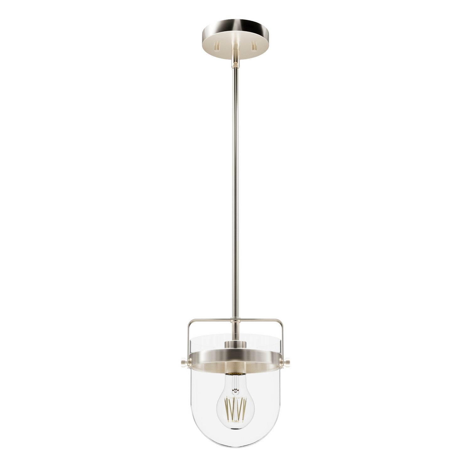 Hunter - 19839 - One Light Pendant - Karloff - Brushed Nickel