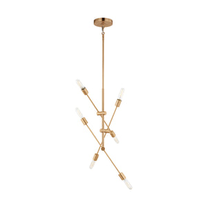 Visual Comfort Studio - 3100506-848 - Six Light Chandelier - Axis - Satin Brass