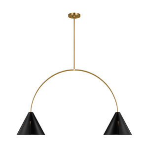 Visual Comfort Studio - KC1102MBKBBS-L1 - LED Linear Chandelier - Cambre - Midnight Black and Burnished Brass