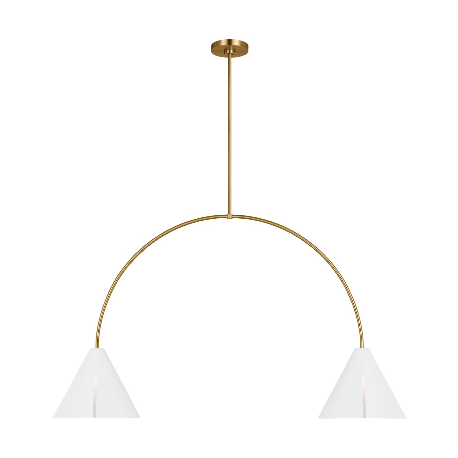 Visual Comfort Studio - KC1102MWTBBS-L1 - LED Linear Chandelier - Cambre - Matte White and Burnished Brass