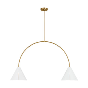 Visual Comfort Studio - KC1102MWTBBS-L1 - LED Linear Chandelier - Cambre - Matte White and Burnished Brass