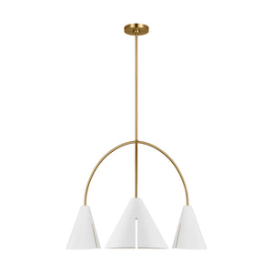 Visual Comfort Studio - KC1113MWTBBS-L1 - LED Chandelier - Cambre - Matte White and Burnished Brass