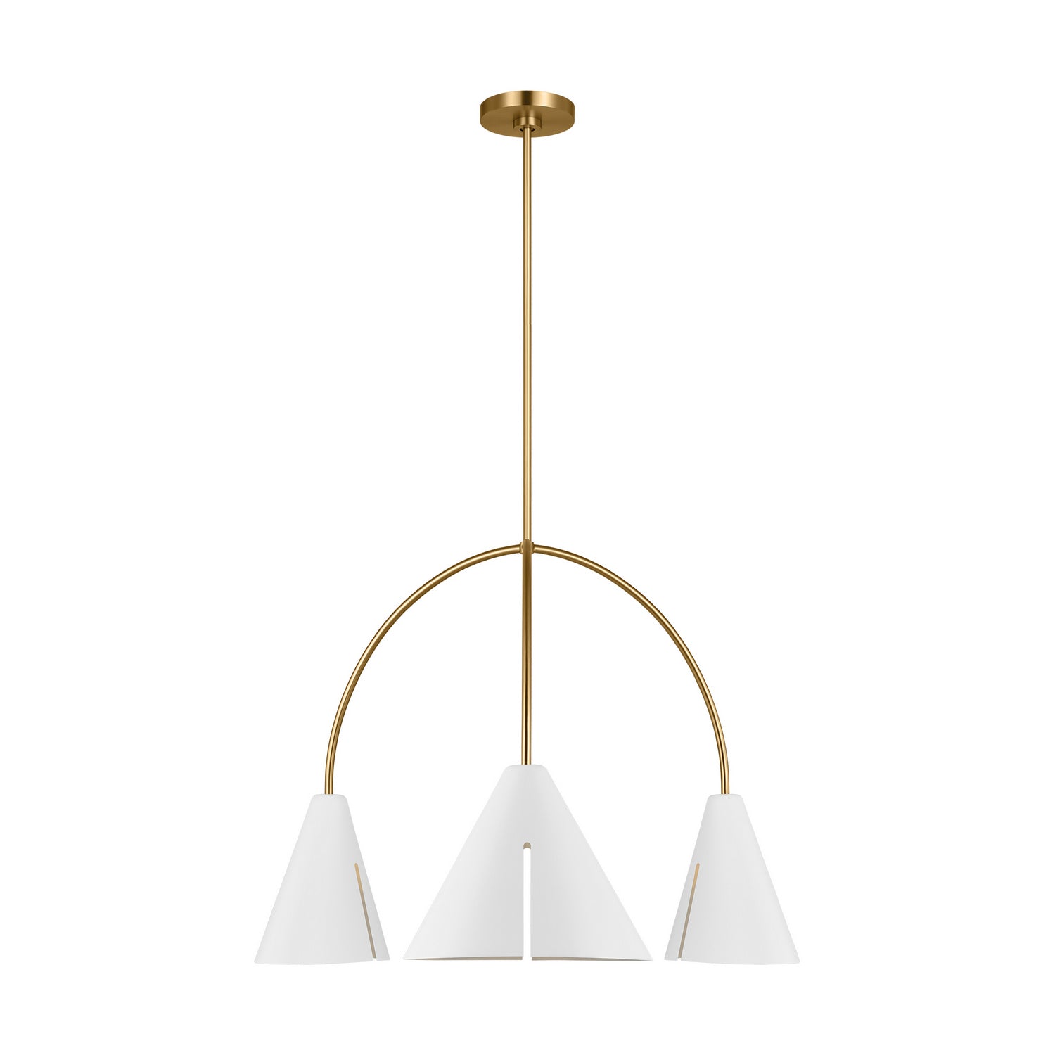 Visual Comfort Studio - KC1113MWTBBS-L1 - LED Chandelier - Cambre - Matte White and Burnished Brass