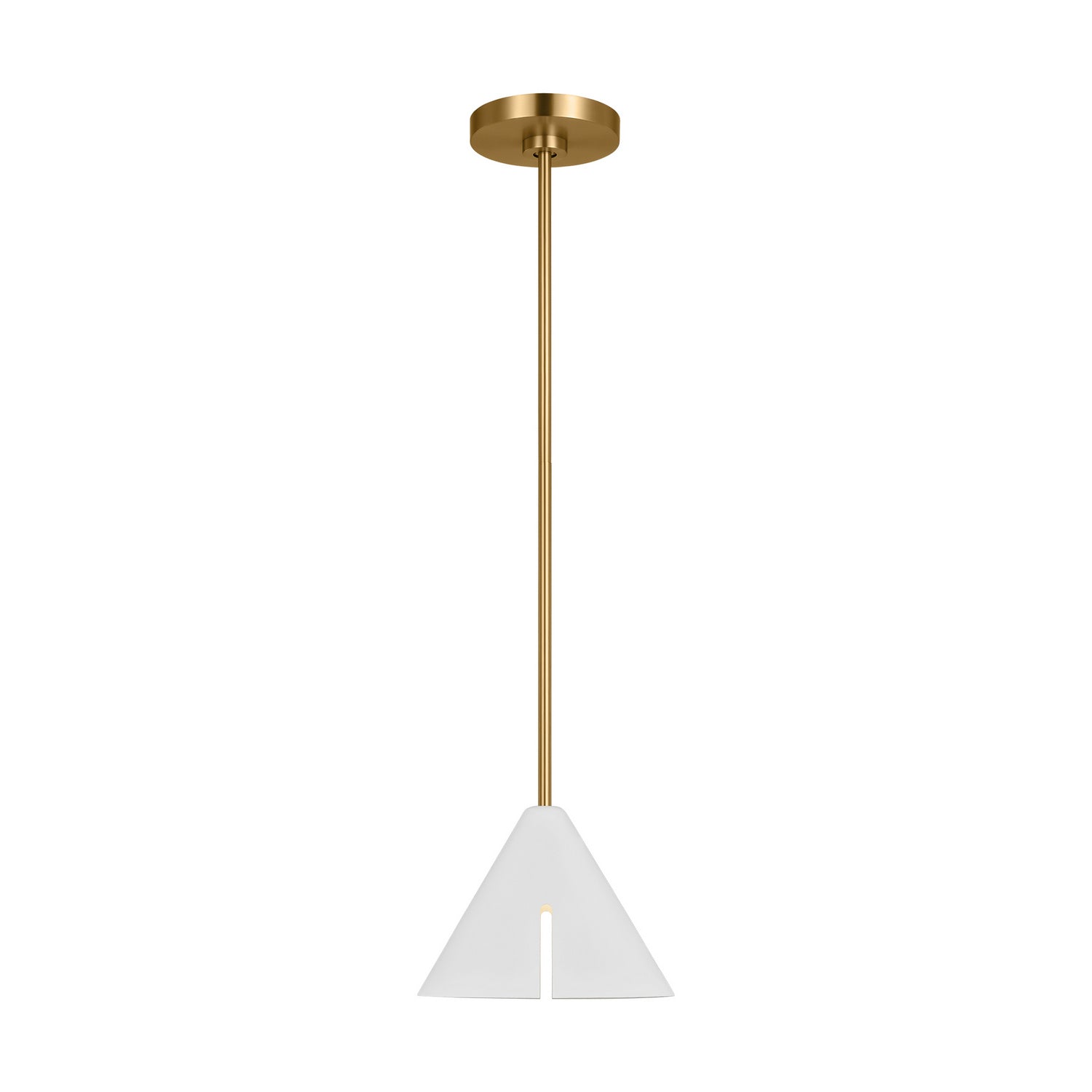 Visual Comfort Studio - KP1121MWTBBS-L1 - LED Pendant - Cambre - Matte White and Burnished Brass