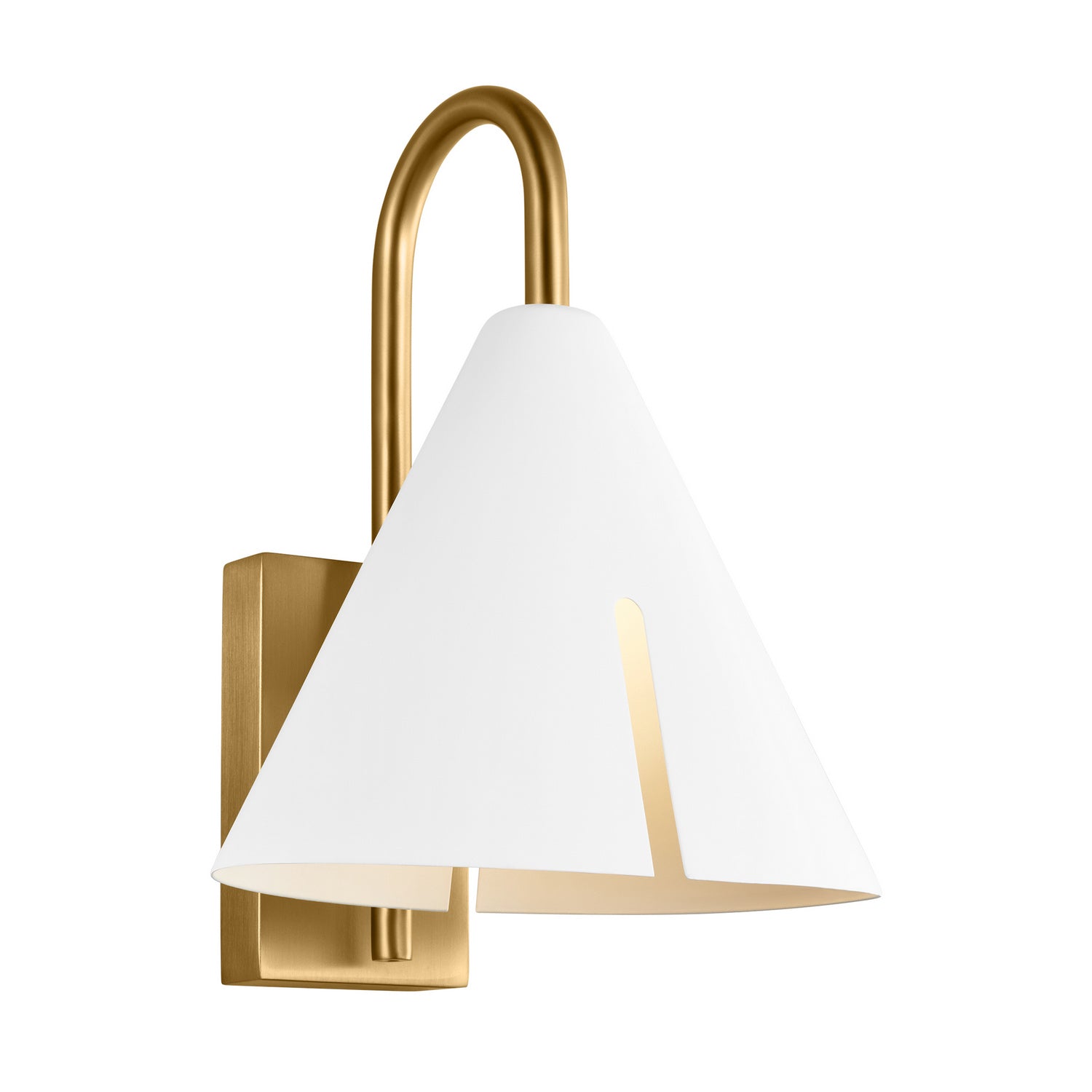 Visual Comfort Studio - KW1131MWTBBS-L1 - LED Wall Sconce - Cambre - Matte White and Burnished Brass