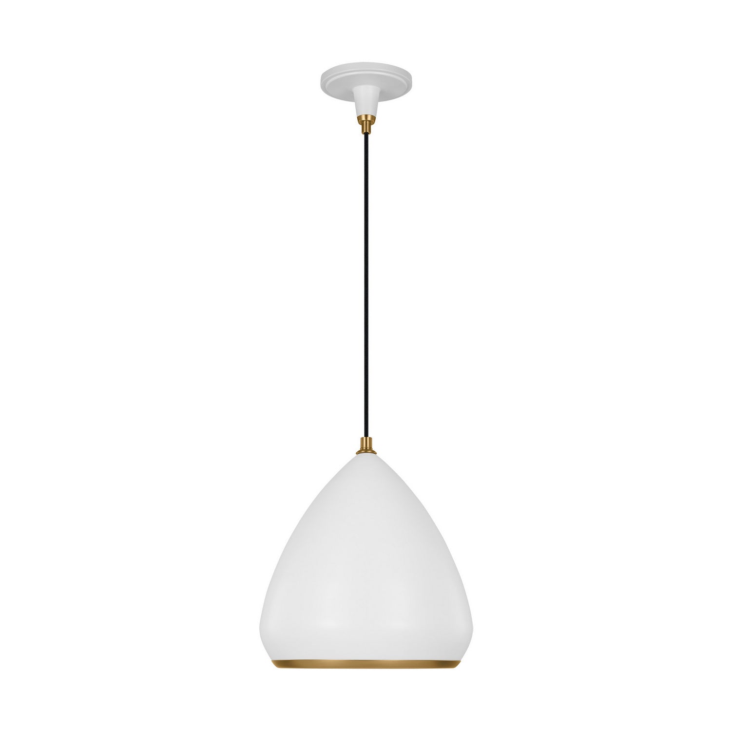 Visual Comfort Studio - TP1121MWTBBS - One Light Pendant - Clasica - Matte White