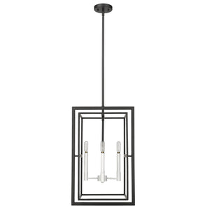 Acclaim Lighting - IN20021BK - Four Light Pendant - Milbank - Black with White Candle Sleeves