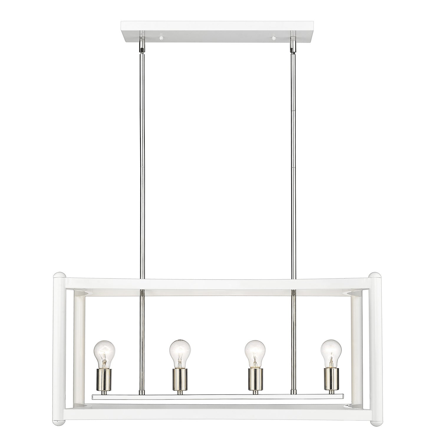 Acclaim Lighting - IN20042WH - Eight Light Linear Pendant - Coyle - White with Polished Nickel Cluster