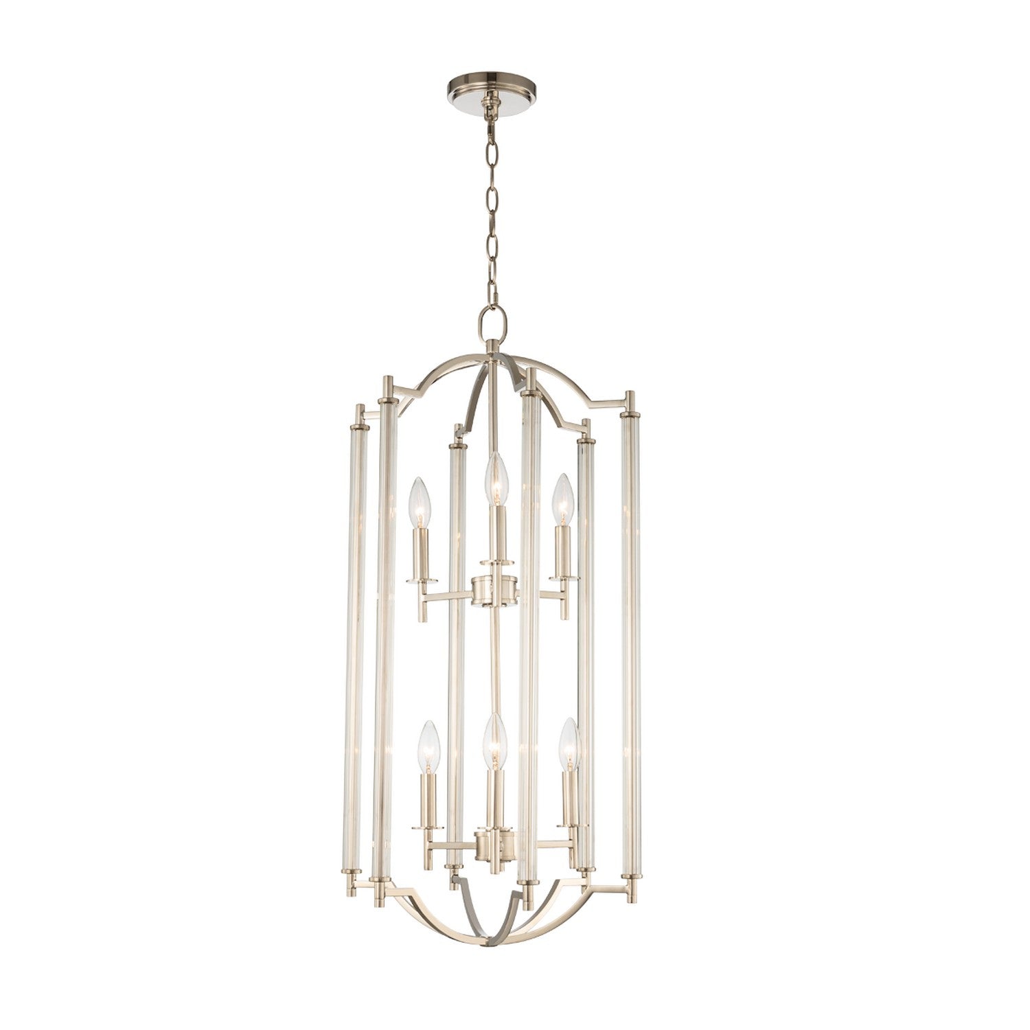 Kalco - 512952PN - Six Light Foyer Pendant - Provence - Polished Nickel