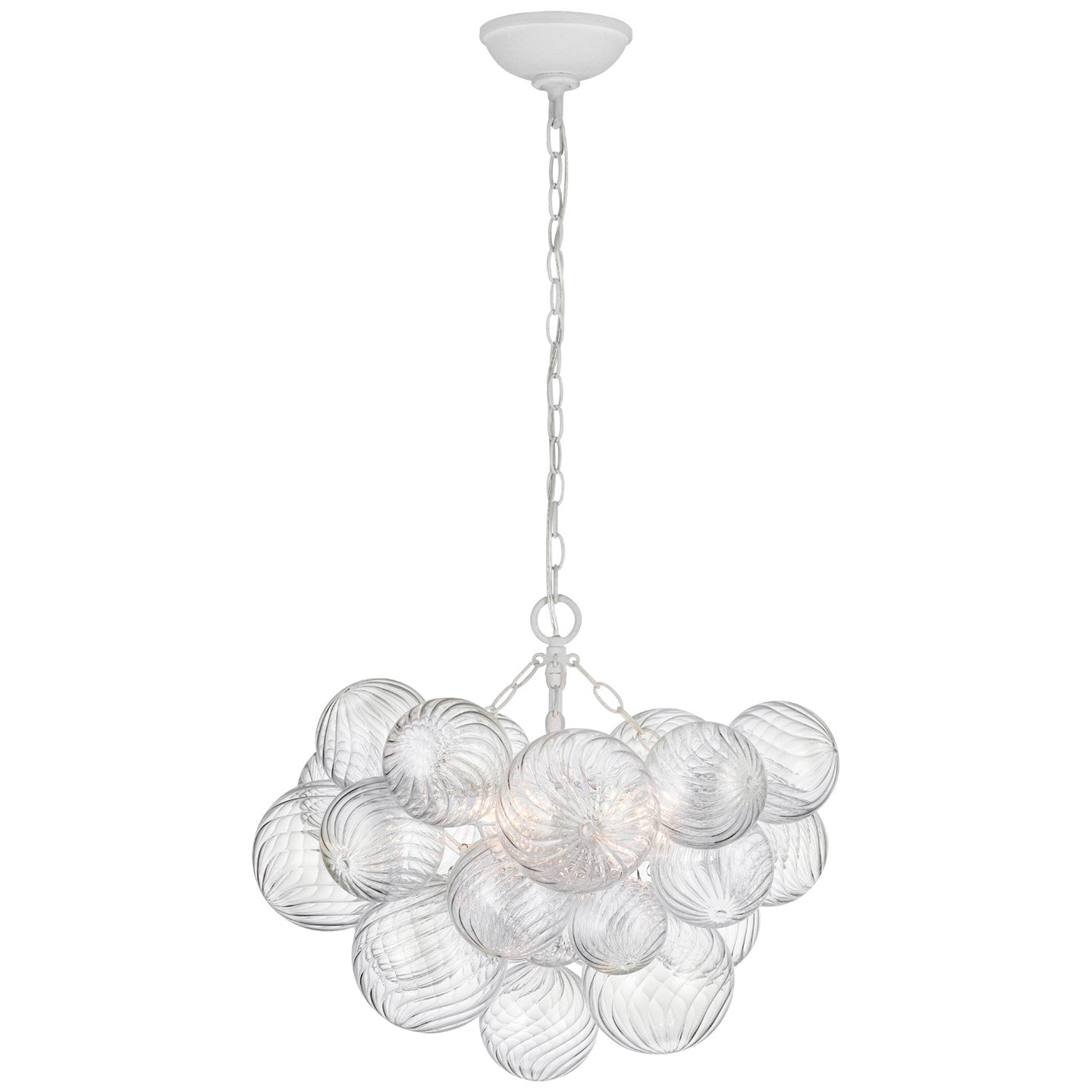 Visual Comfort Signature - JN 5110PW/CG - LED Chandelier - Talia - Plaster White and Clear Swirled Glass