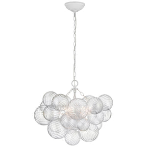 Visual Comfort Signature - JN 5110PW/CG - LED Chandelier - Talia - Plaster White and Clear Swirled Glass