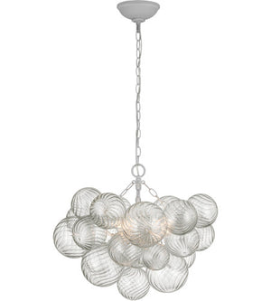 Visual Comfort Signature - JN 5110PW/CG - LED Chandelier - Talia - Plaster White and Clear Swirled Glass