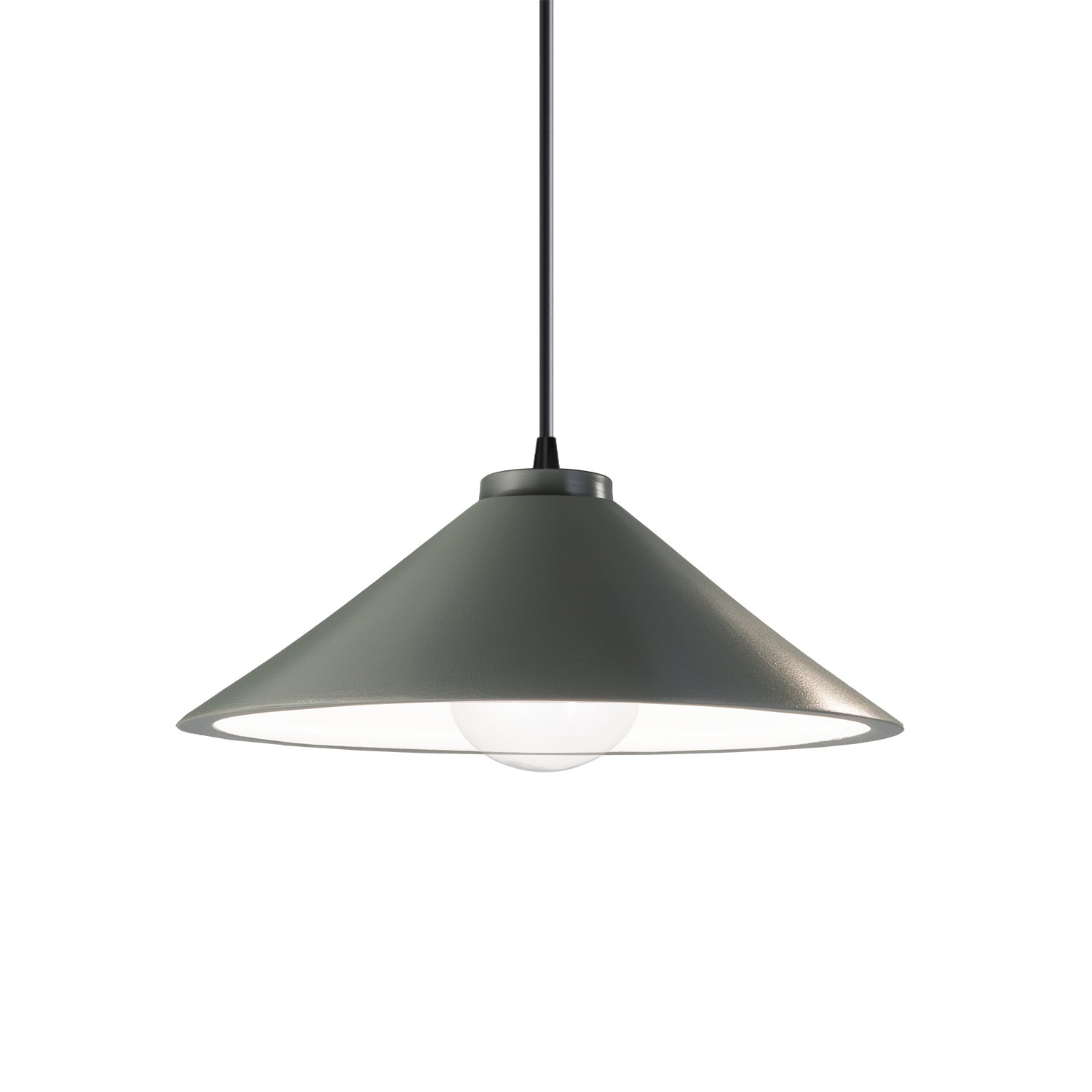 Justice Designs - CER-6240-PWGN-MBLK-BKCD - One Light Pendant - Radiance - Pewter Green