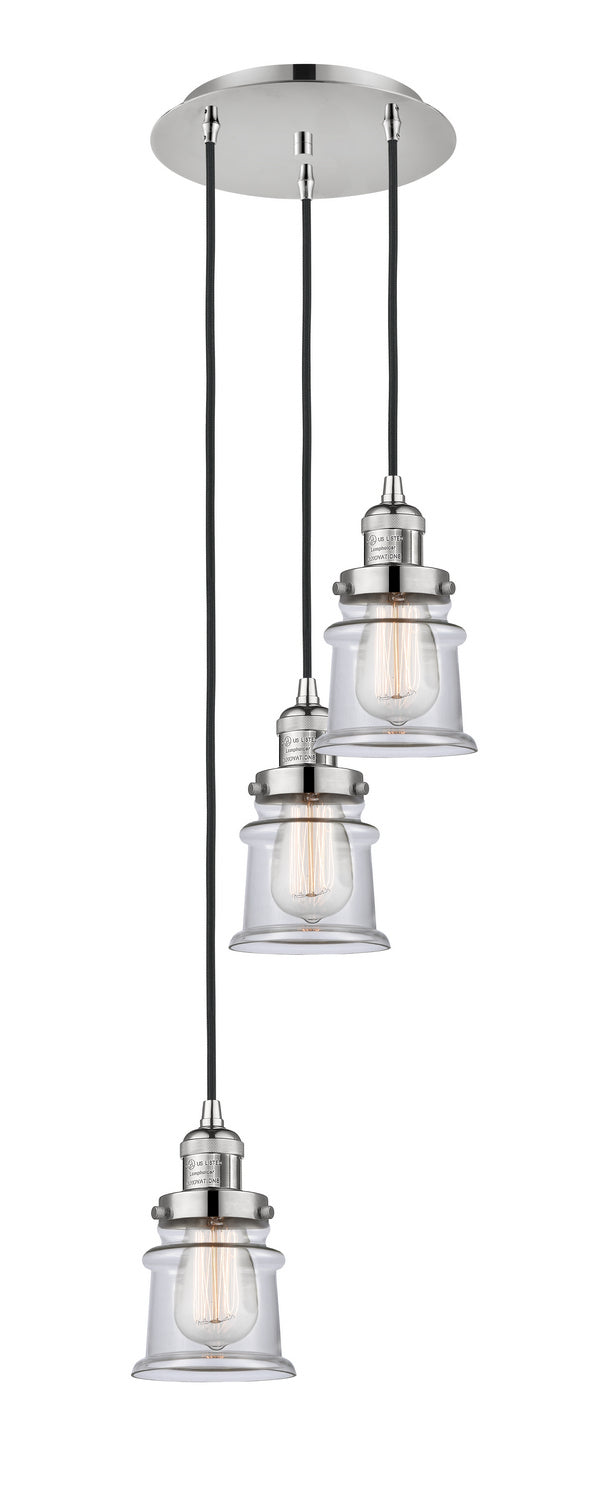 Innovations - 113F-3P-PN-G182S - Three Light Pendant - Franklin Restoration - Polished Nickel