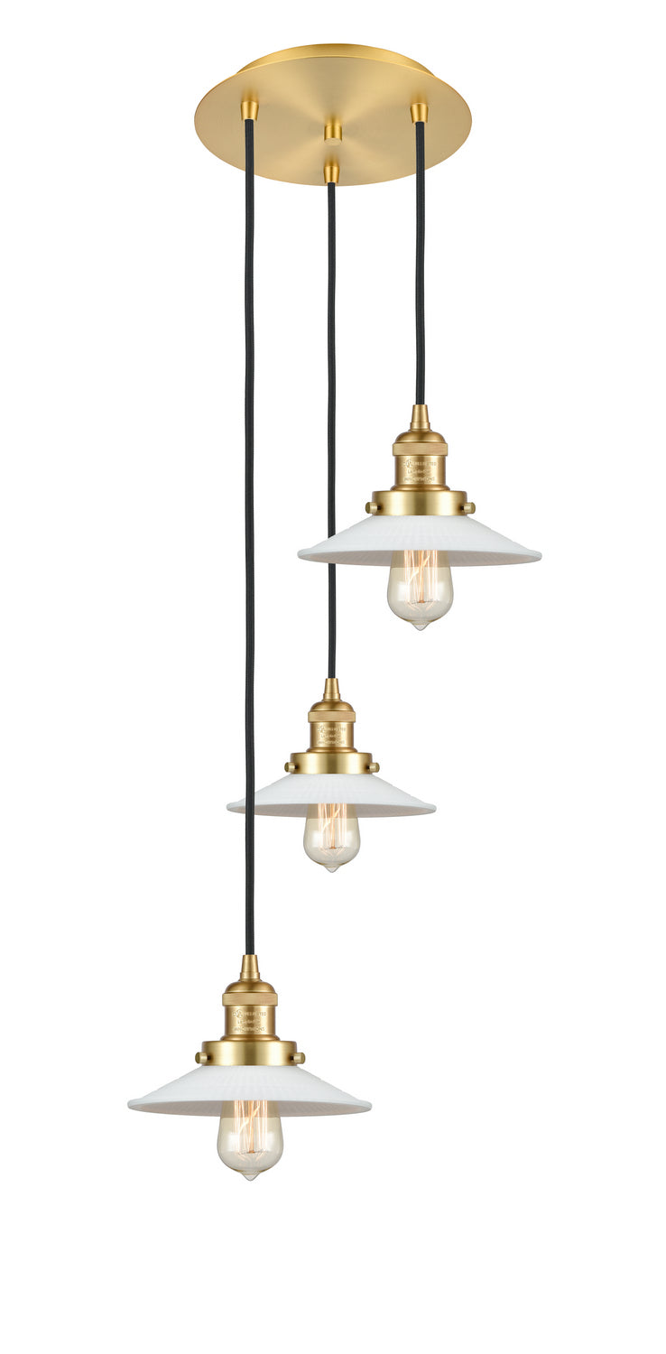 Innovations - 113F-3P-SG-G1 - Three Light Pendant - Franklin Restoration - Satin Gold