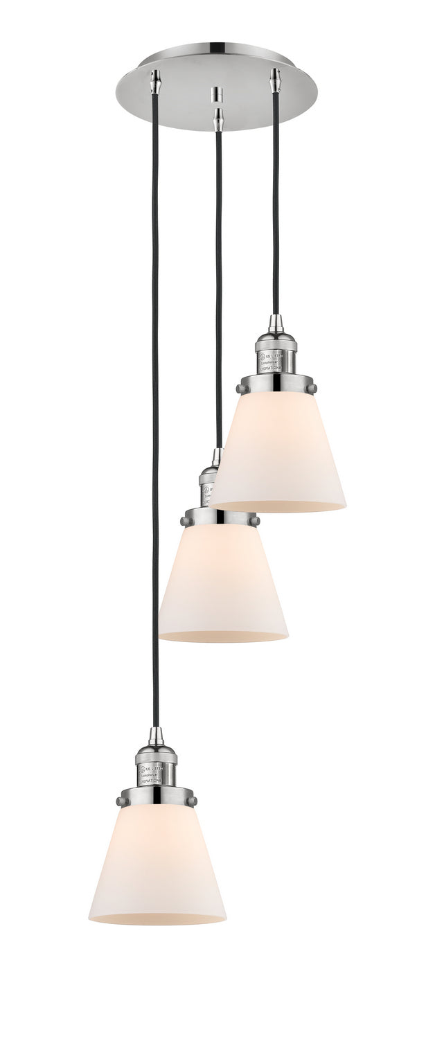 Innovations - 113F-3P-PN-G61 - Three Light Pendant - Franklin Restoration - Polished Nickel