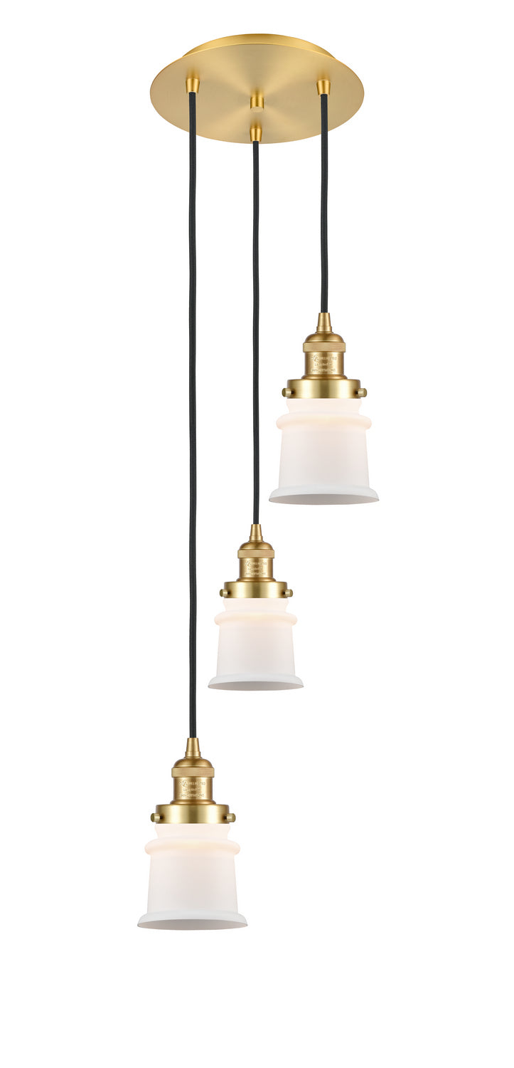 Innovations - 113F-3P-SG-G181S - Three Light Pendant - Franklin Restoration - Satin Gold