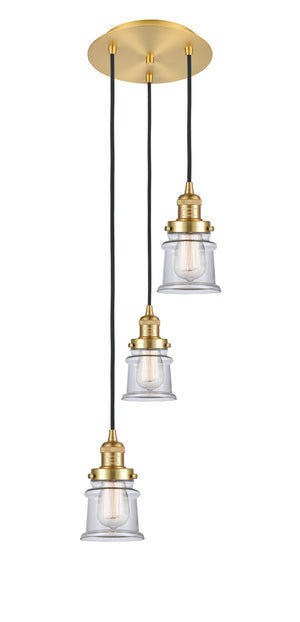 Innovations - 113F-3P-SG-G182S - Three Light Pendant - Franklin Restoration - Satin Gold