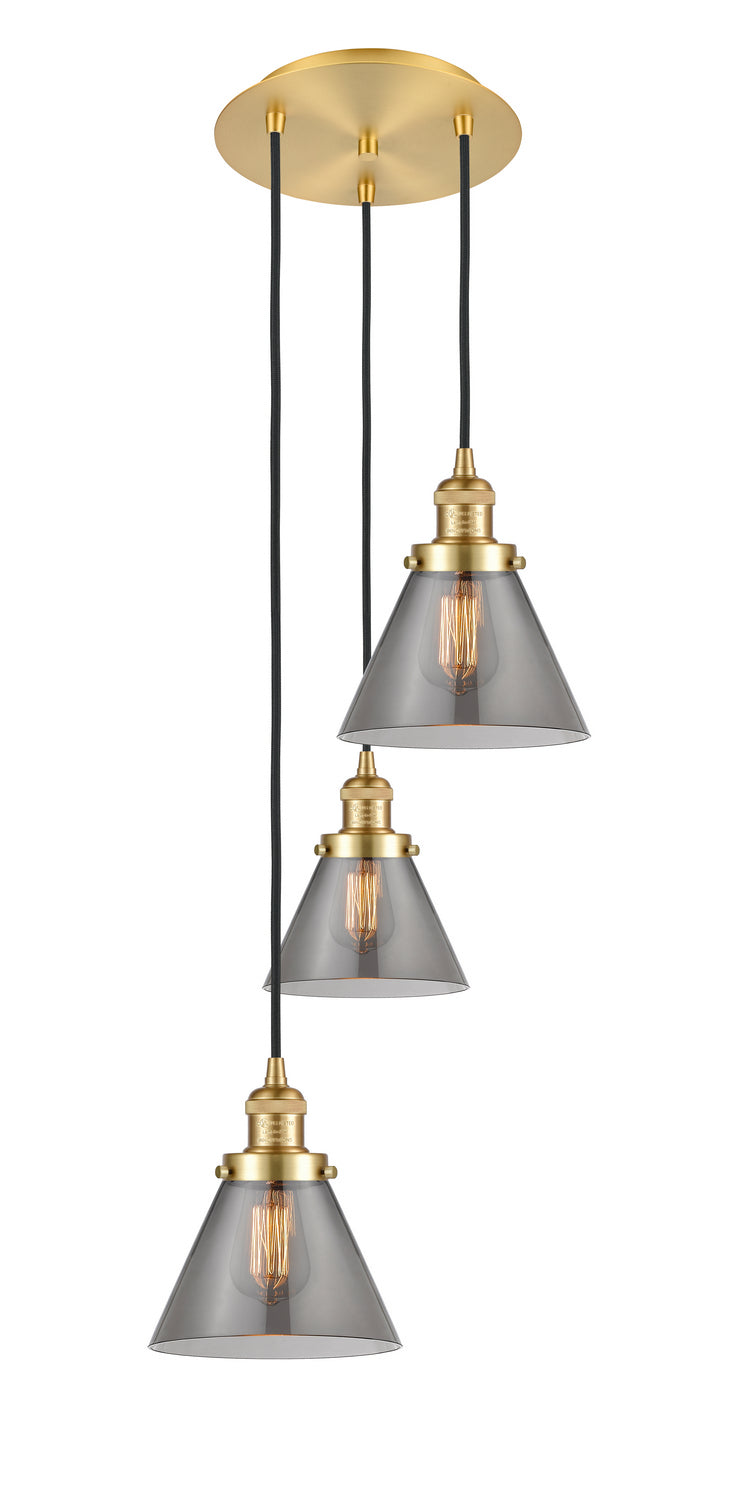 Innovations - 113F-3P-SG-G43 - Three Light Pendant - Franklin Restoration - Satin Gold