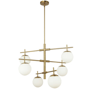 Dainolite Ltd - CAE-306C-AGB - Six Light Chandelier - Caelia - Aged Brass