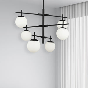 Dainolite Ltd - CAE-306C-MB - Six Light Chandelier - Caelia - Matte Black