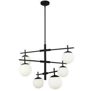 Dainolite Ltd - CAE-306C-MB - Six Light Chandelier - Caelia - Matte Black