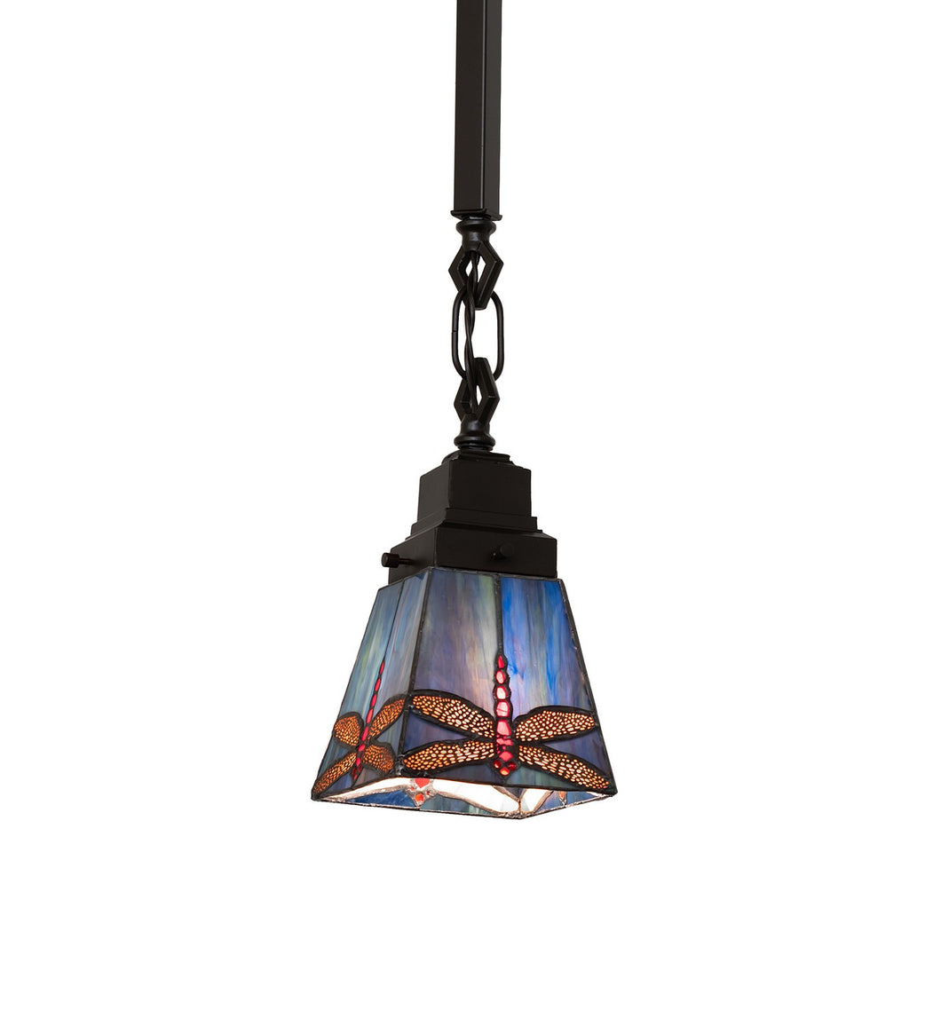 Meyda Tiffany - 49101 - 5" Mini Pendant - Prairie Dragonfly - Mahogany Bronze