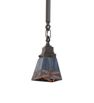 Meyda Tiffany - 49101 - 5" Mini Pendant - Prairie Dragonfly - Mahogany Bronze