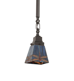 Meyda Tiffany - 49102 - 5" Mini Pendant - Prairie Dragonfly - Mahogany Bronze