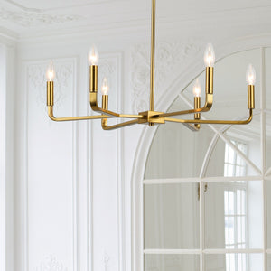 Dainolite Ltd - CLT-246-AGB - Six Light Chandelier - Colette - Aged Brass