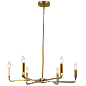 Dainolite Ltd - CLT-246-AGB - Six Light Chandelier - Colette - Aged Brass